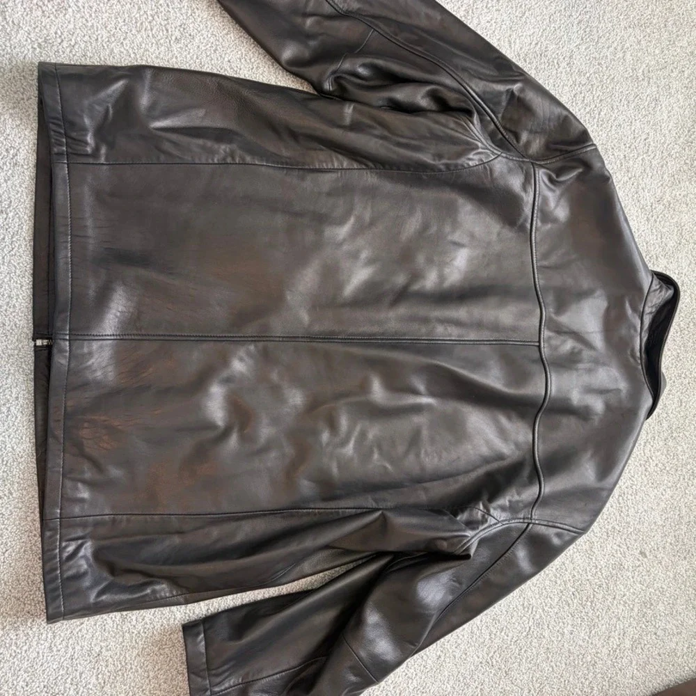 Roundtree & Yorke‎ Lambskin Leather Jacket Mens 3XLT Black Retro Classic